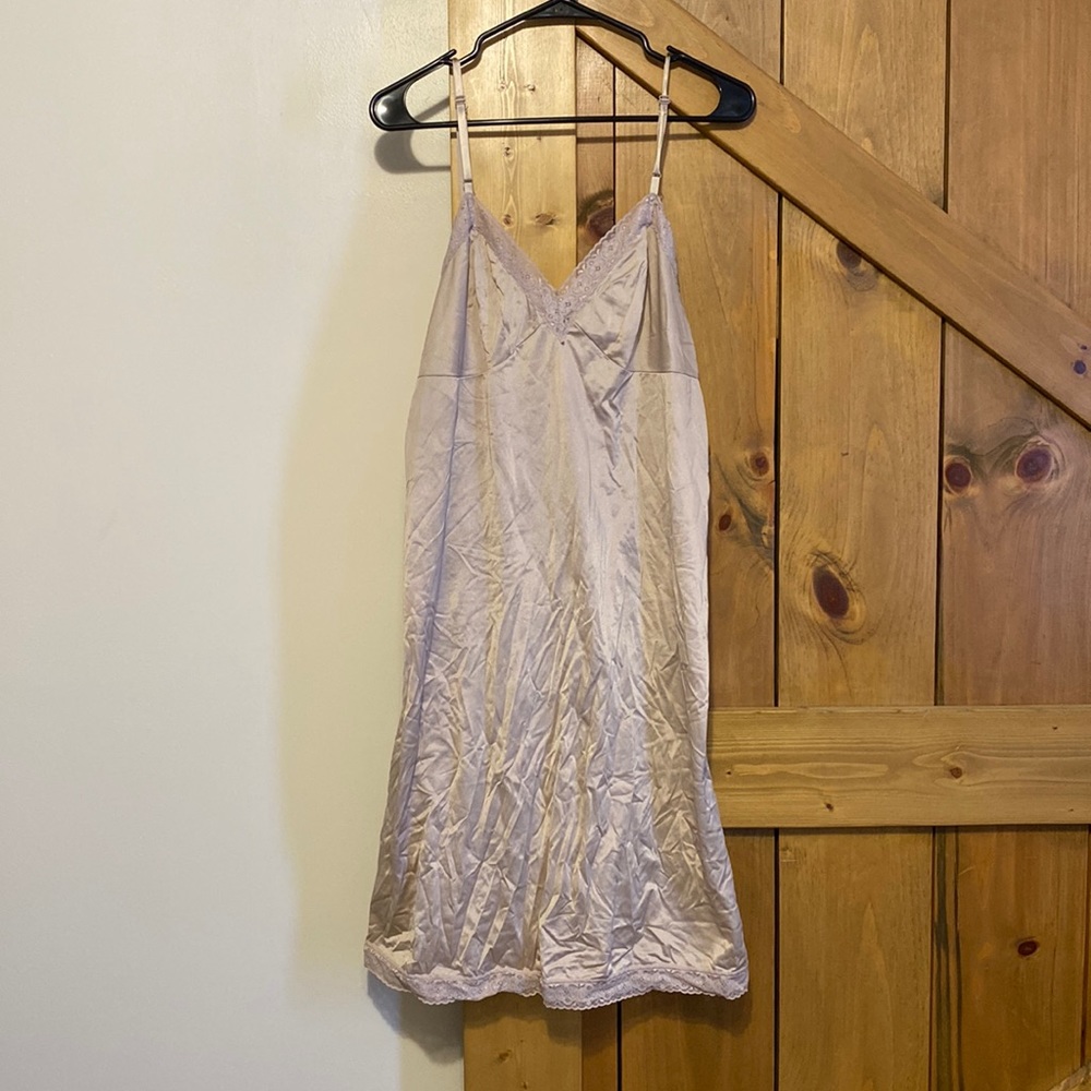 Vintage Beige Satin Slip Dress